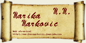 Marika Marković vizit kartica